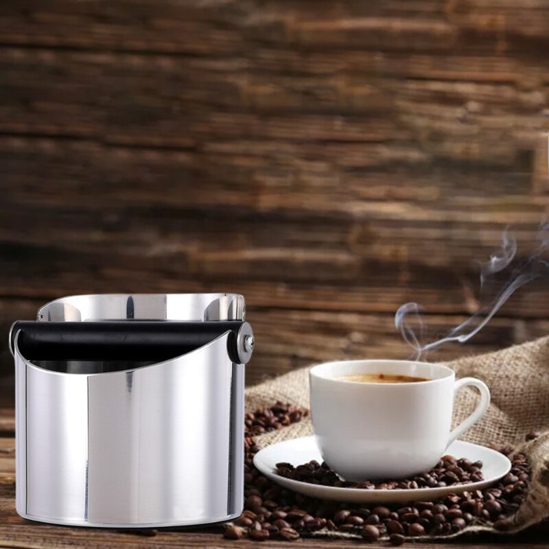 Coffee Knocking Box Espresso Knock Barrel Stainless Steel Grind Waste Storage Bin Coffee Powder Container Slag Bucket