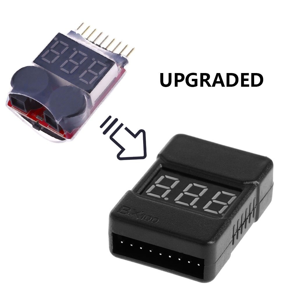 Bx100 1-8s lipo batterispänningsprovare/ lågspänningssummerarm/ batterispänningskontroll med dubbla högtalare
