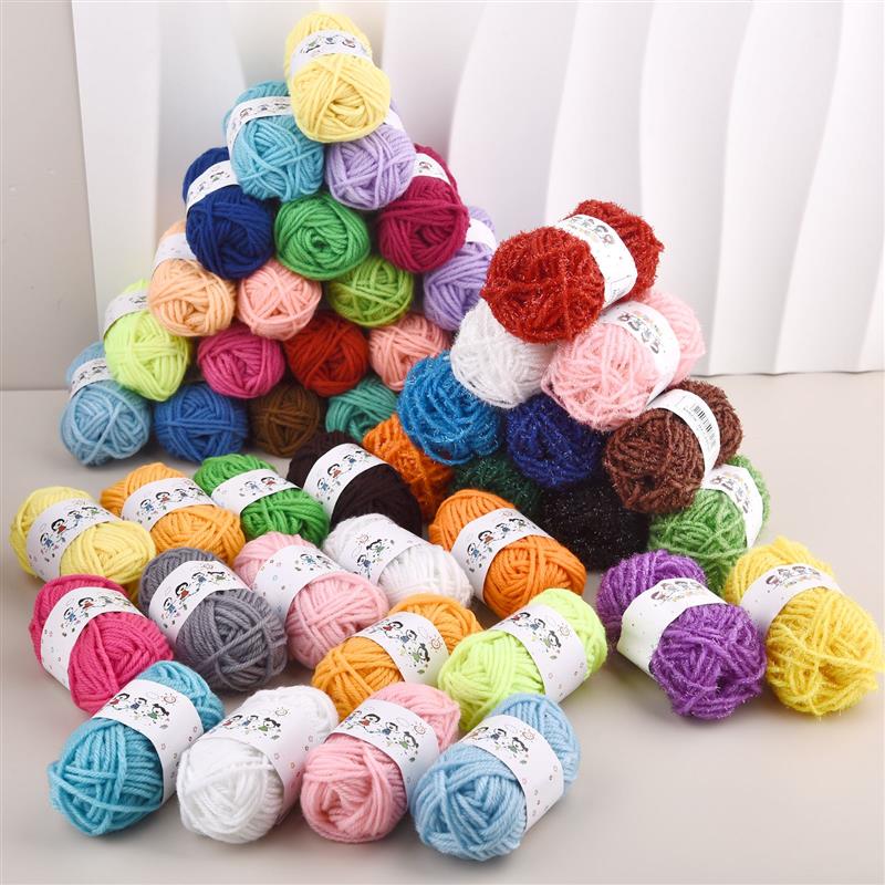 12 colores/juego de hilo suave de buena , hilo para tejer a mano, hilos de lana de algodón suaves y cálidos para manualidades, hilo de ganchillo hecho a mano
