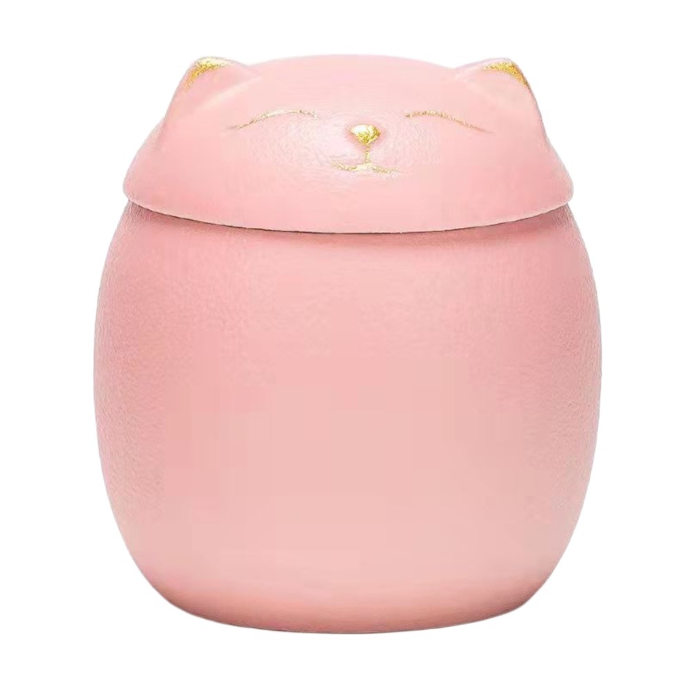 Ceramic Funeral Urn for Pets 200ml Dog/Cat Shape Ashes Storage Box Memorials with Lid Dog Cat Cremation Urns Dog Supplies: light yellow
