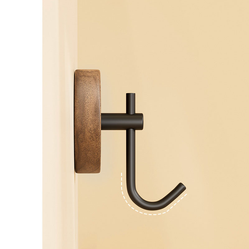 Ganchos para toallas, ganchos adhesivos montados en la pared para colgar batas, colgador de ropa, gancho para dormitorio, cocina, gancho de pared de haya de madera
