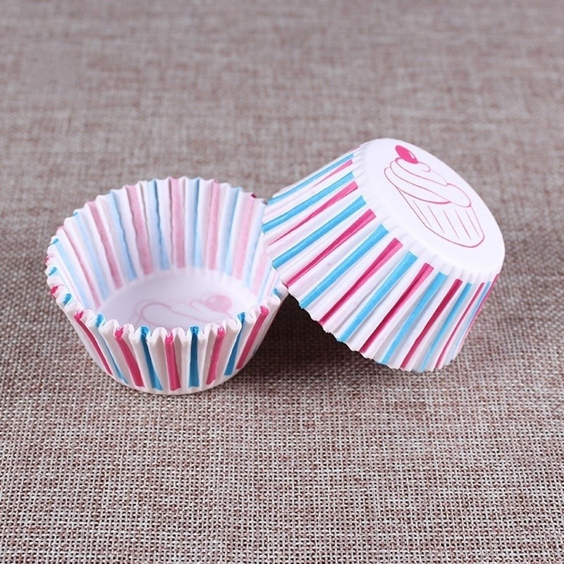 100 Stk/set Papier Cake Formulieren Cupcake Liner Bakken Muffin Box Cup Case Party Tray Cakevorm Decorating Gereedschap Muffin Cupcake papier