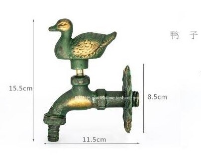 Torneira decorativa para jardim, torneira em bronze verde antigo para lavar, esfregar e regar jardim: 5