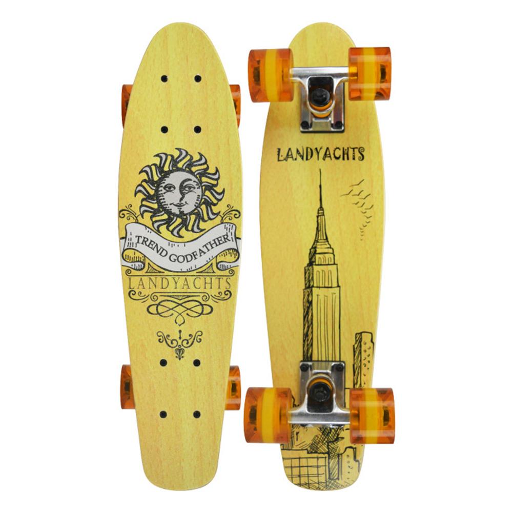 22 Inch Maple Skateboard With 4 Wheels 7 Layer Maple Deck Colorful Skateboard For Kids Beginners: summer