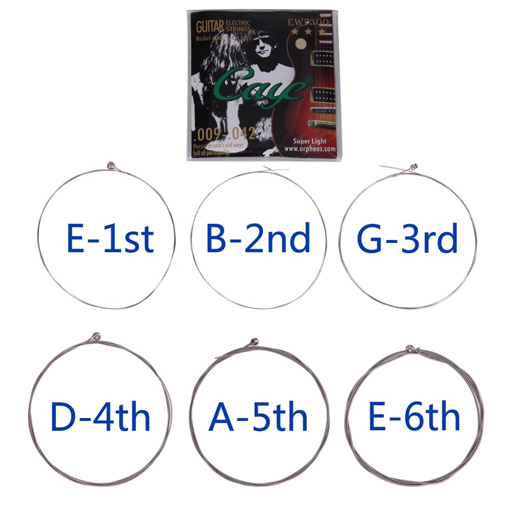 6Pcs/ Set Guitar Strings Hexagonal Carbon Stee Nickel Plated Steel Guitar Strings for Electric Guitars