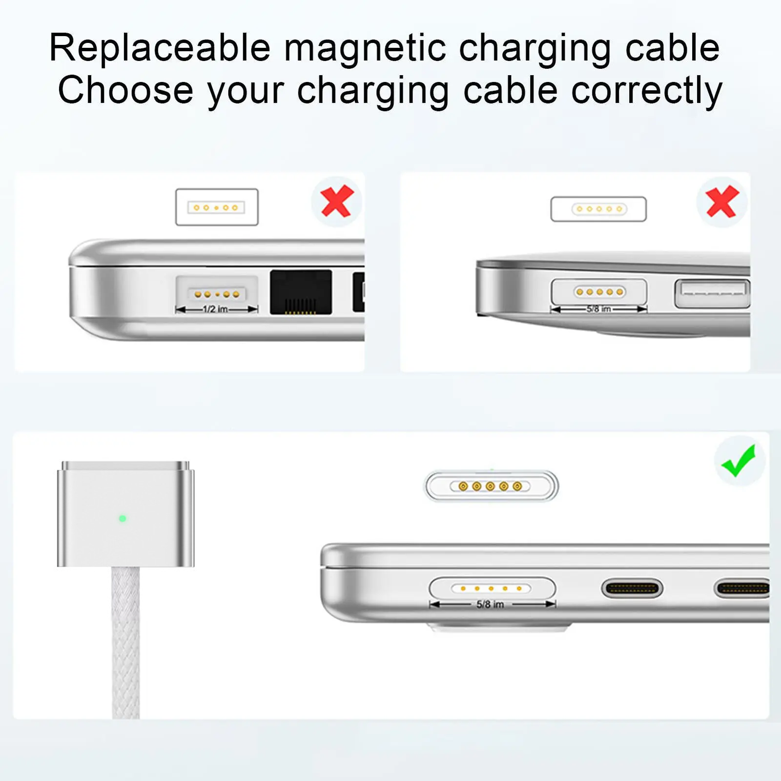 2m usb type c til magnetisk magsafe 3. generations kabelopladeradapter til macbook pro air 14 16 m2 140w hurtigopladerkabelledning