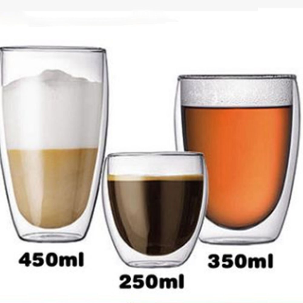 double wall glass cup Coffee Glass Mug heat resistant Espresso glass Cup