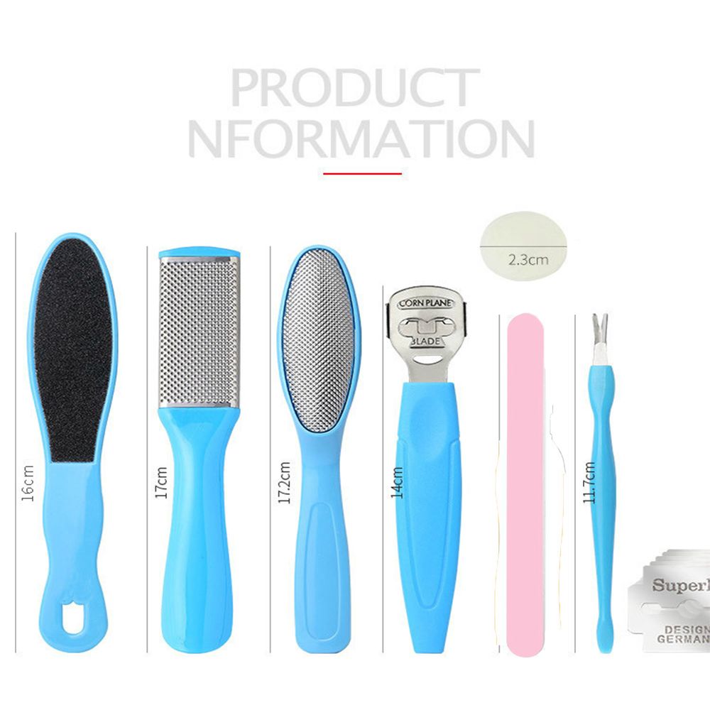 Juego de herramientas profesionales de pedicura, limas para los pies, removedor de callos para el cuidado de los pies, lima de uñas, removedor de piel dura, 8/10 piezas