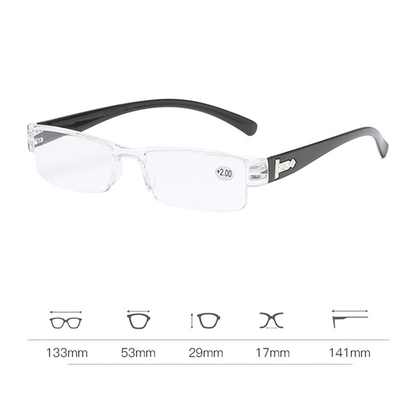 Vierkante Leesbril Randloze Mannen Vrouwen Ultralichte Frameloze Bril 1.0 1.5 2.0 2.5 Brillen Accessoires Leesbril