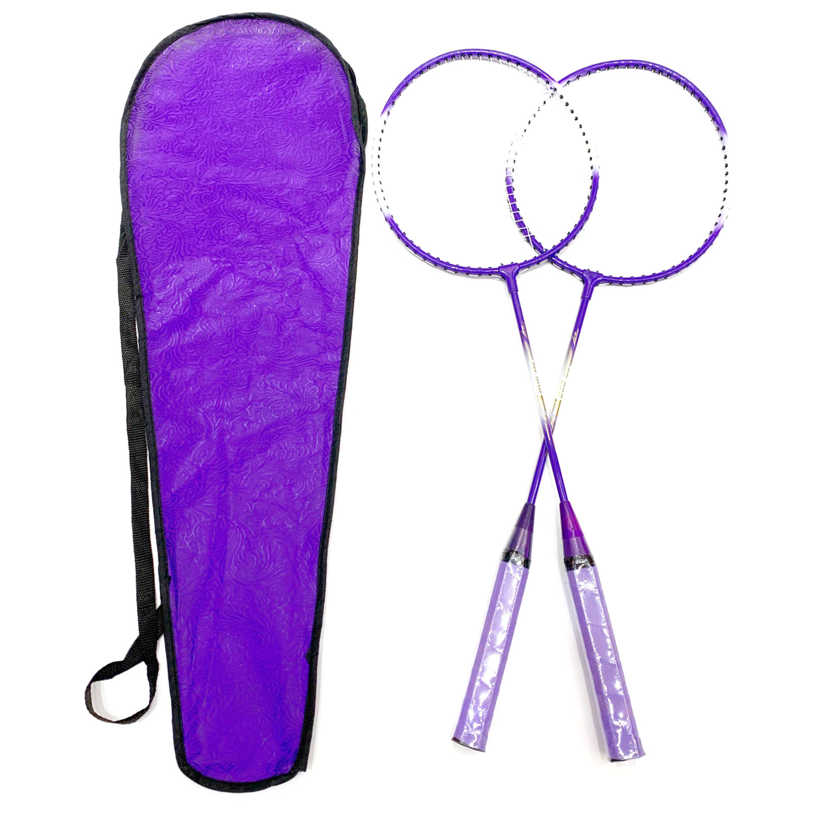 Badminton Racket 2 Player Super Light Split Handle Iron Alloy Badminton Racket Set for Beginner Children: PURPLE