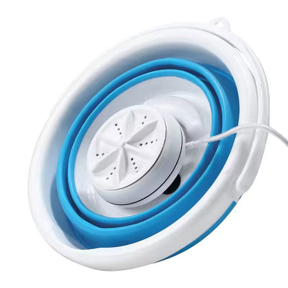 Ultrasonic Folding Washing Machine USB Powered Socks Panties Mini Turbo Washer Dorm Portable Lazy Machine Travel Home: Basic Folding bucket