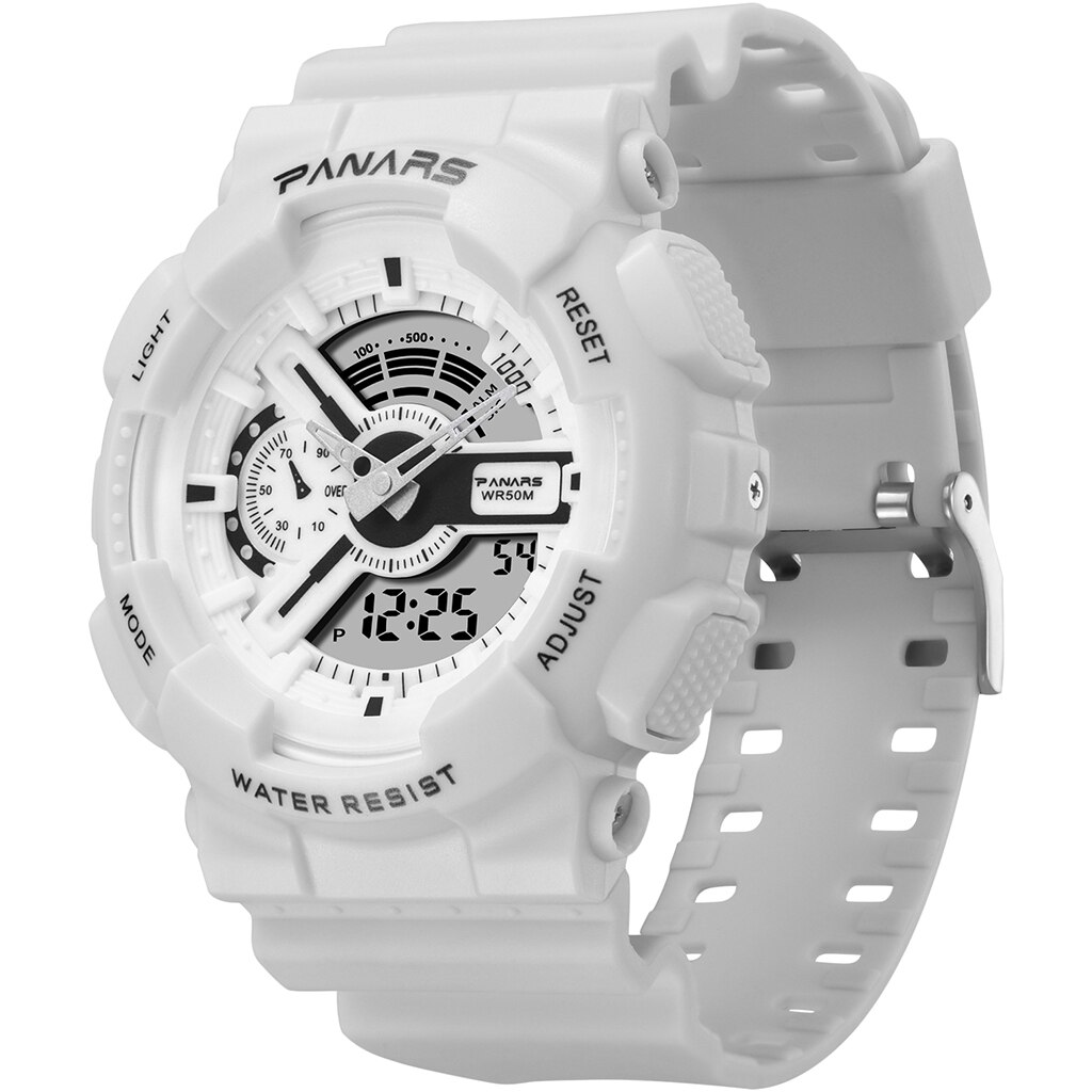 Roségouden zilveren horloges voor dames, sanda merk dames, digitaal quartz dameshorloge, polshorloge voor meisjes en jongens, gratis verzending: 8125 witte