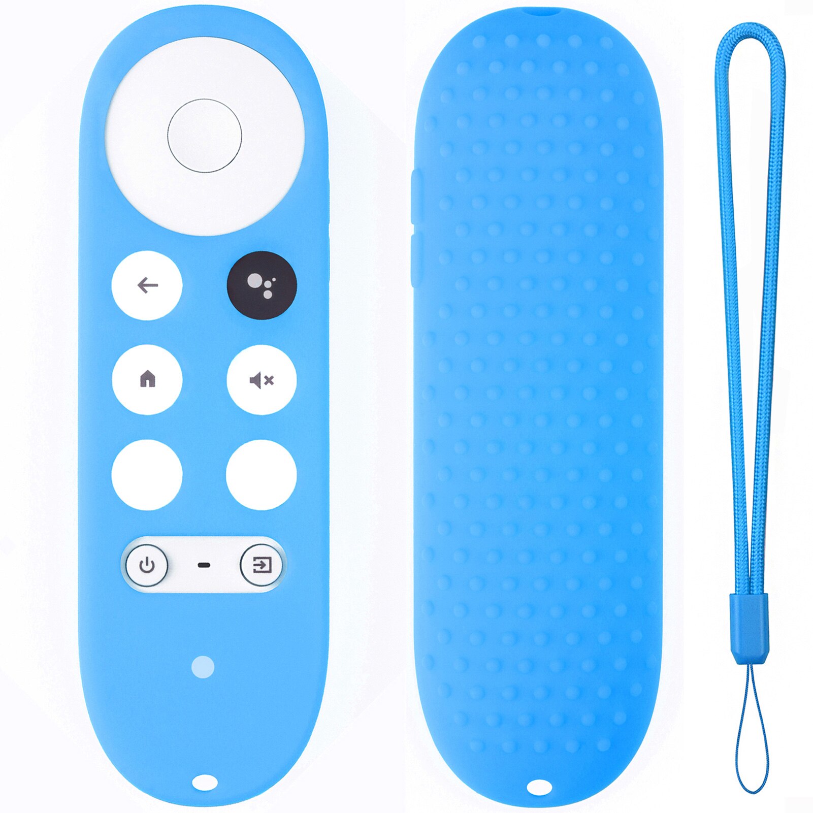 Control remoto cubierta de silicona caso para Google TV Control remoto por voz protector suave de silicona caso de la piel: Light blue