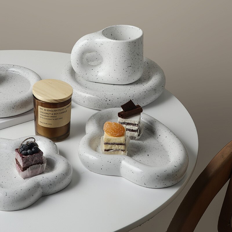 Ins nordisk stil skybakke desktop dessert kage tallerken bøf salat tallerken keramisk hjerte frugt tallerken dekoration