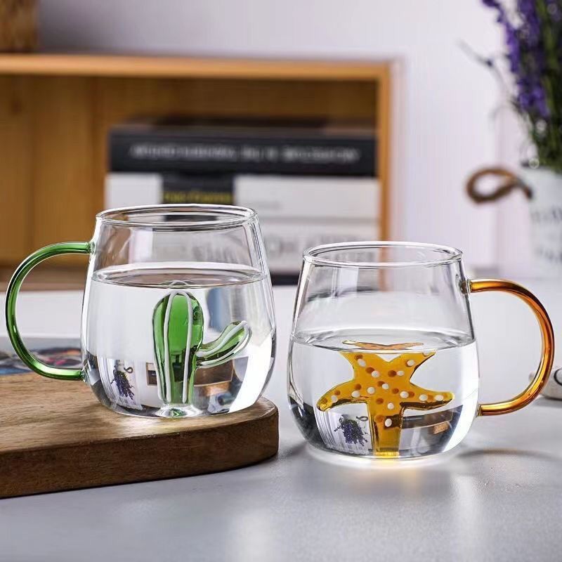 Verre en forme d'animal de dessin animé, mignon, verre à haute teneur en Borosilicate, tasse monocouche, salon avec invités, jus, boisson froide