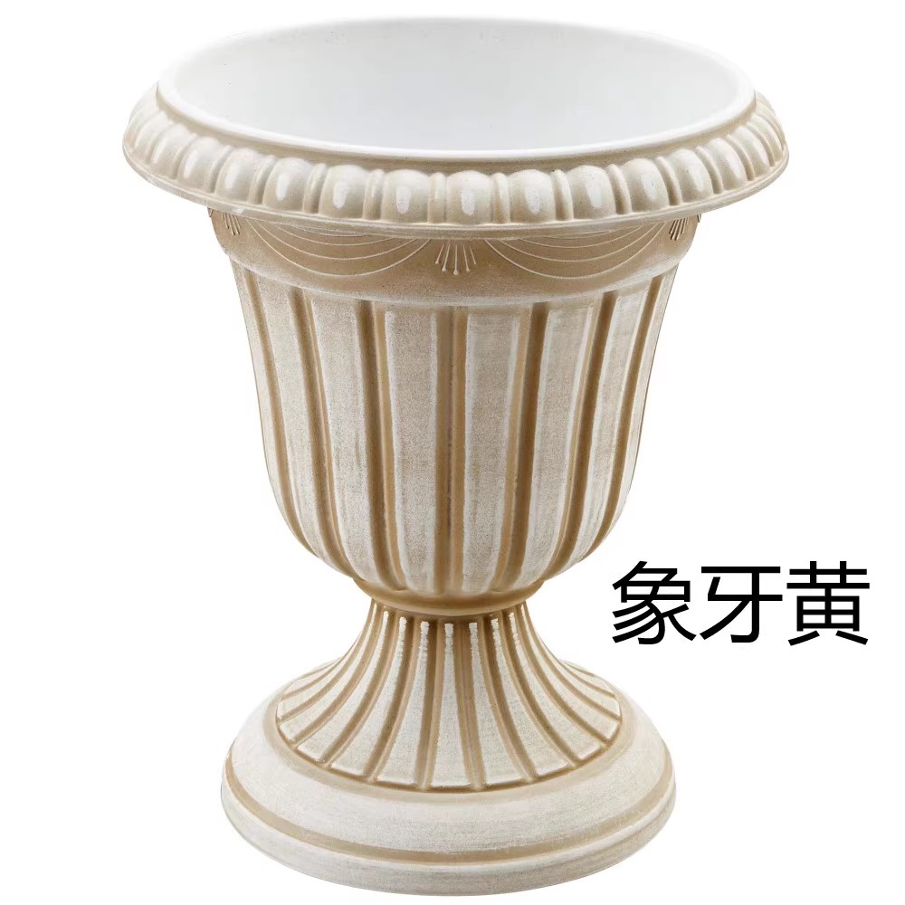 Goldene Vase für Hochzeit, Geburtstag, Weihnachten, Festival, Party, Dekoration, Originalität, retro-Stil, europäische Blumentopfvasen aus Kunststoff: Grün
