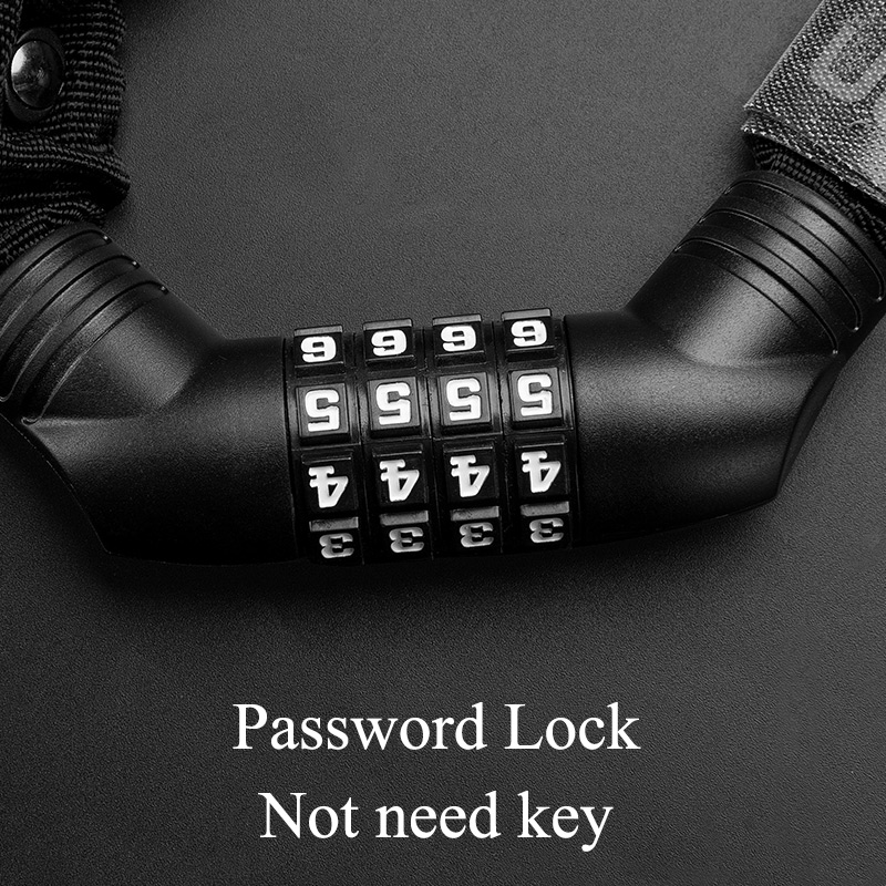 ULAC Bike Lock Chain Anti-theft Cycling MTB Road Bike Ultra-light Portable Lock Password Lock Bicycle Safety Stable Accessories