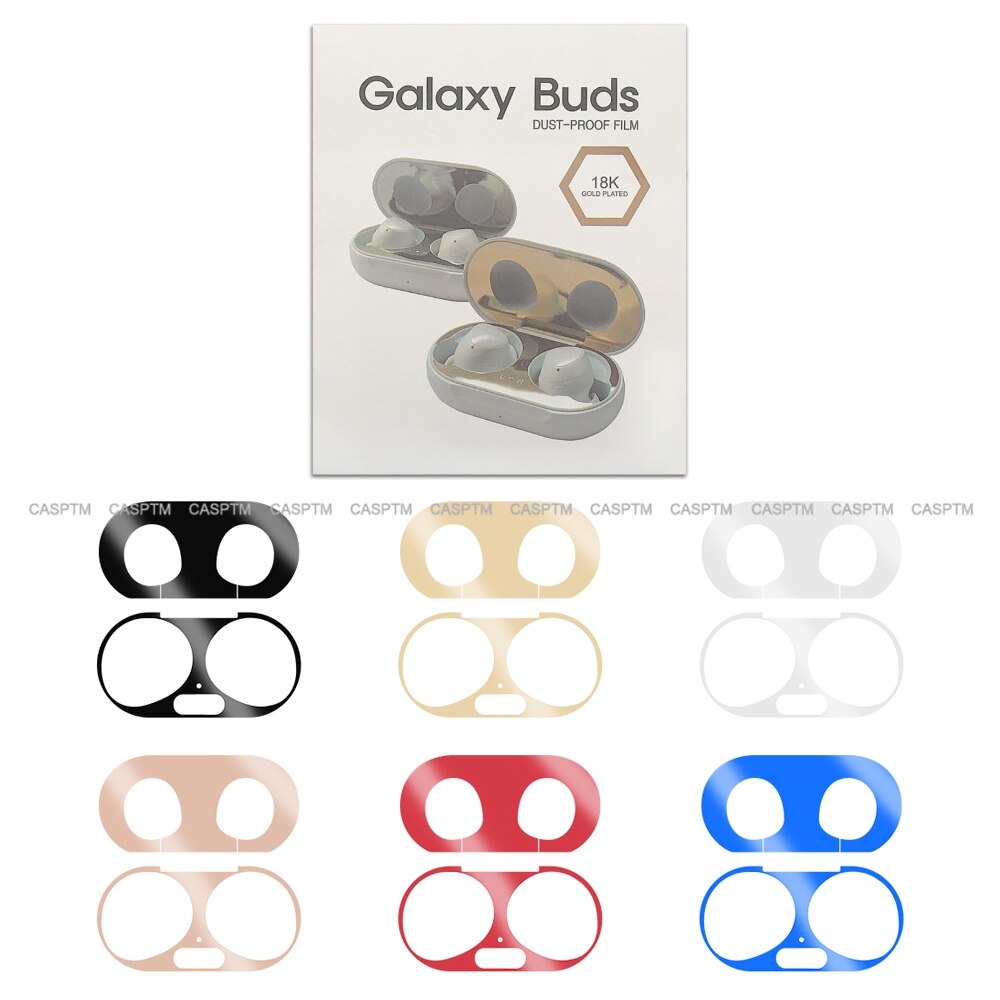 2 in 1 Soft Silicone Protective Case Cover For Samsung Galaxy Buds Plus Metal Colorful Sticker For Samsung Galaxy Buds Plus