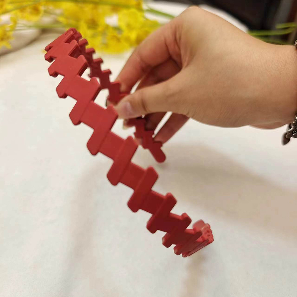 Nouvelle peinture en caoutchouc trou rond en plastique cheveux accessoires visage lavage fille dames Simple givré bandeau: Marron