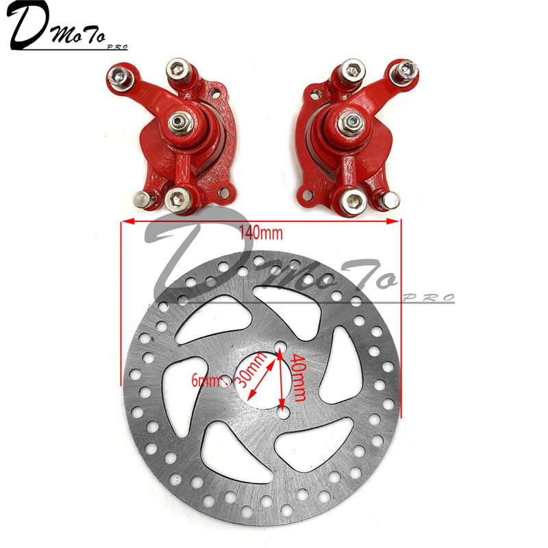 Gas Mini Dirt Bike Rear+Front Disc Brake Caliper Kit 140mm Rotors Electric Scooter ATV