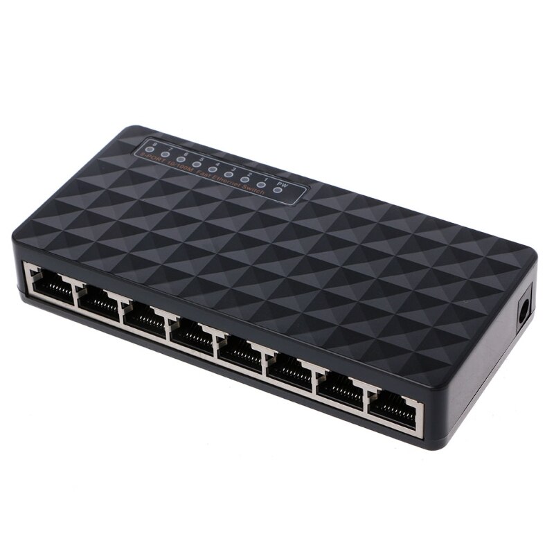 8-Port 10/100Mbps Ethernet Network Switch HUB Desktop Mini Fast LAN Switcher Adapter