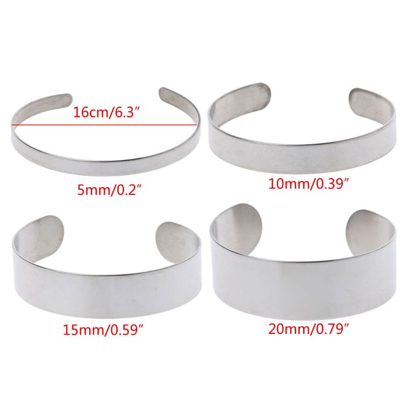 10Pcs/Set Titanium Blank Stamping Bracelet DIY Leather Cuff Bangles Jewelry Making Accessories