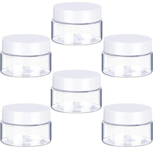 Frasco de plástico transparente con tapas, envases vacíos rellenables para cosméticos, tarro para almacenamiento de maquillaje de viaje, 6 piezas, 30ml/40ml/50ml/60ml/80ml