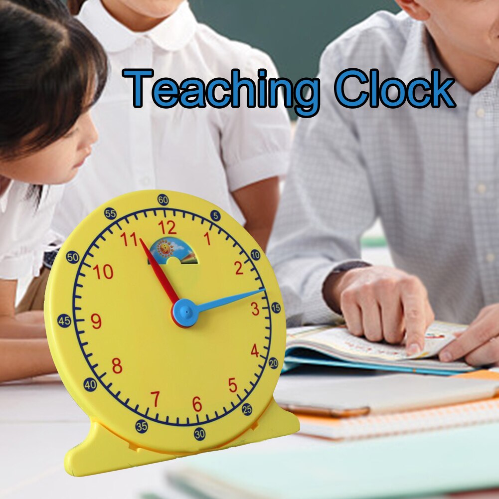 12 Inch Teaching Clock With Stand Teachers Students Early Education Classroom Demonstration Night And Day Adjustable Time Maths