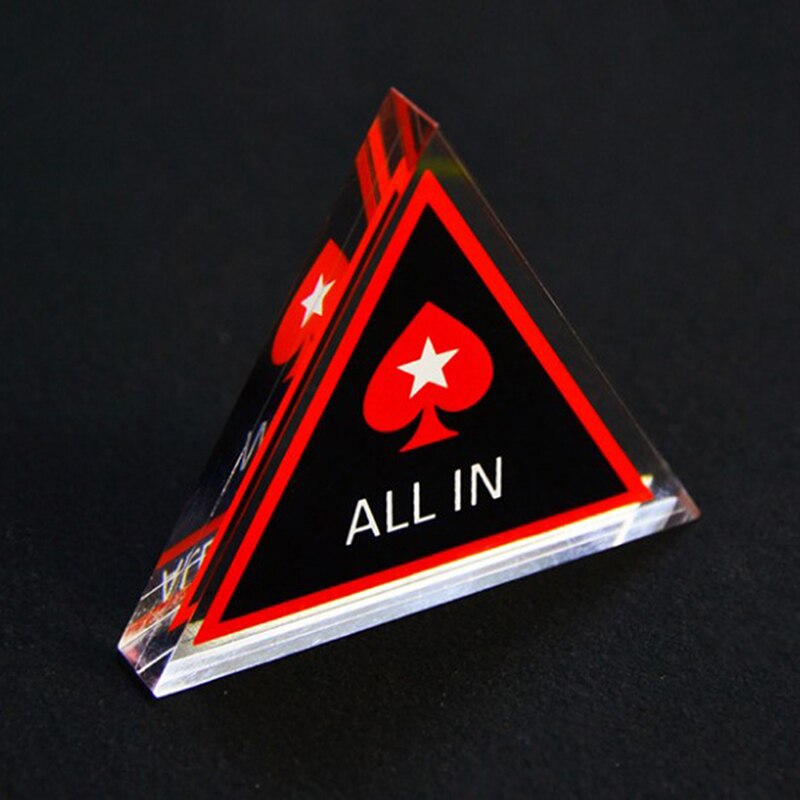 Acryl Texas Hold'em Poker Chip Alle In Driehoek Poker Card Guard Casino Supply