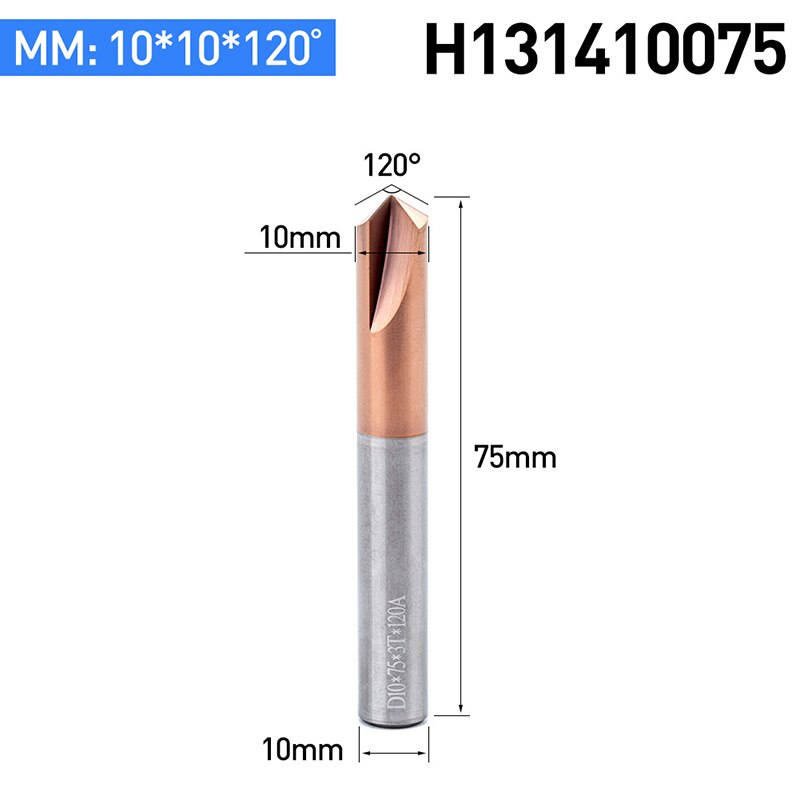 HUHAO 1PC Tungsten Carbide Straight Groove Chamfering Milling Cutter 60 /90 /120 Degrees CNC Tool For Engraving Machine End Mill: H131410075