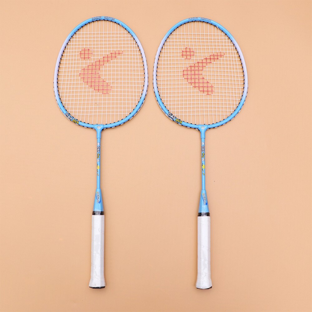 1 Pair Badminton Racket Portable Cartoon Outdoor Cute Aluminum Training Pat Sports Racket Badminton Set for Children