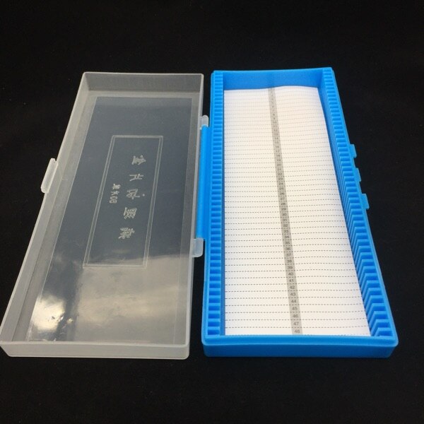 Caja dispensadora de portaobjetos para microscopio, portaobjetos portátil de plástico ABS para laboratorio, 50 unidades, 2 unidades