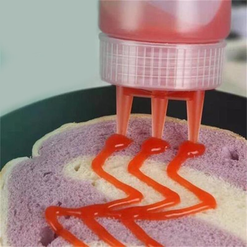 Botella giratoria de 3 agujeros para escurrir, botella de alimentaria para salsa, salsa, aceite, utensilios de cocina, Material PE M6CE