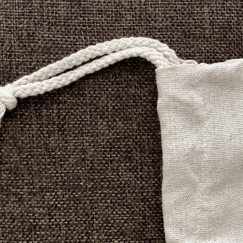 Bolsas reutilizables de lino con cordón para pan, organizador de cocina, gran almacenamiento lavable, accesorios de comida para el hogar, sin blanquear