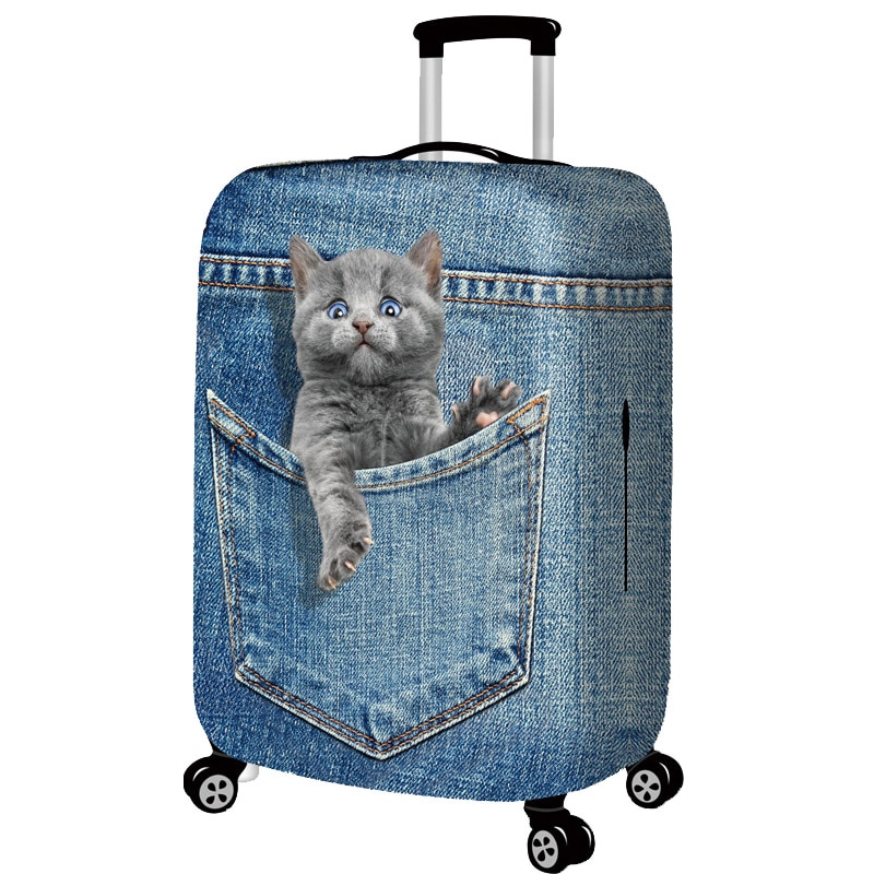 TLDGAGAS Stretch Fabric Cute Cat Luggage Protective Cover Suit 18-32 Inch Trolley Suitcase Case Covers Travel Accessories