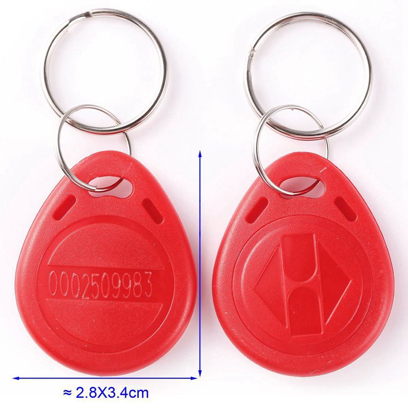Badge d&#39;identification RFID pour télécommande, 100 pièces, carte d&#39;identification pour système de porte, Badge d&#39;entrée, serrure à jeton 125KHZ, rouge