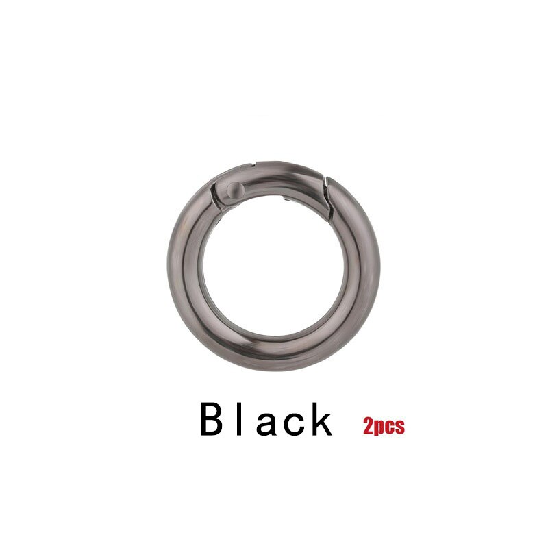 Metal Spring Gate O Ring Openable Keyring Leather Bag Belt Strap Buckle Dog Chain Snap Clasp Clip Trigger Luggage Leathercraft: Black O Ring / 28mm