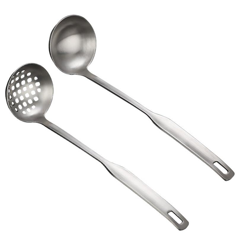 1 Piece Stainless Steel Soup Scoop Long Handle Spoon For Kitchen Non-Stick Slotted Ladle Spoons Cookware Kitchen Tools Supplies