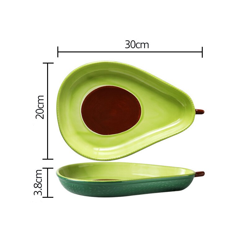 Avocado Color Ceramic Dish Salad Bowl Breakfast Cereal Bowl Dish Party Dessert Snack Fruit Dishes Plate Tray Photography Props: 12 inches Plate