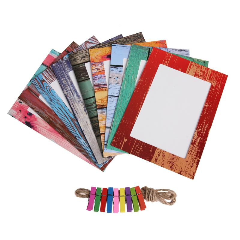 7inch DIY Photo Wall Wood Frame Paper Hanging Album Combination