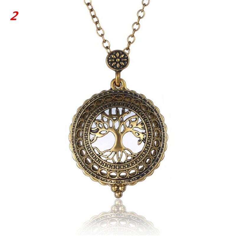 Vintage Chain Magnifying Glass Necklace Pendant Grandma Metal Magnifier: 2