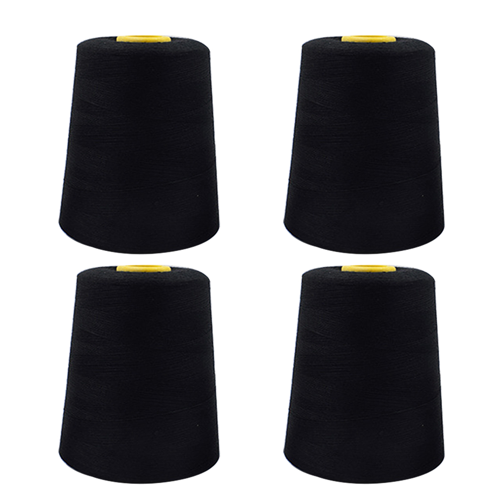 4 pezzi di filo per macchina da cucire overlock resistente da 8000 iarde, filo per cucire industriale in poliestere, coni metrici, filo per cucire bianco e nero: Up047938