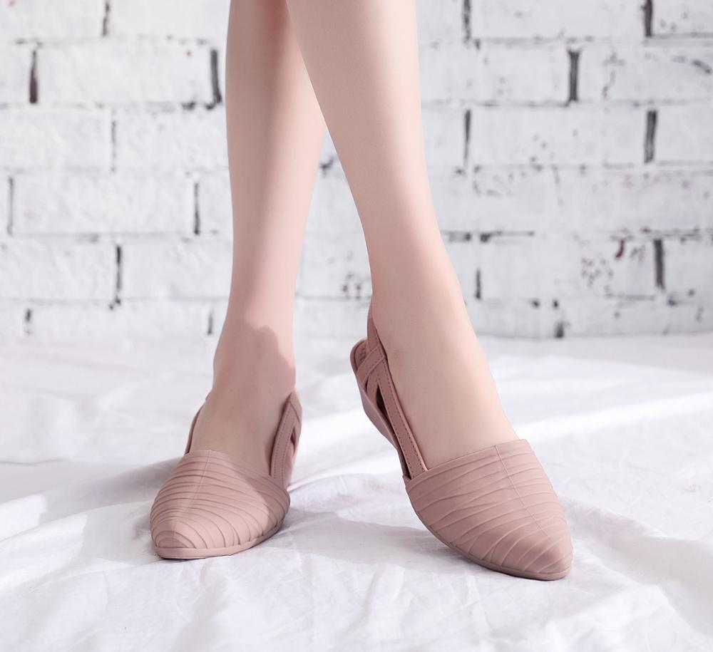 sandalias para mujer, zapatos de punta afilada, zapatos de gelatina, suela suave, Sandalias de tacón bajo, zapatos casuales al aire libre para la playa de calle diaria, Rosa