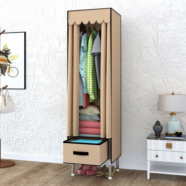 luxury 1 drawers DIY Non-woven Folding Portable Wardrobe Bedroom Furniture Bedroom Storage Cabinet