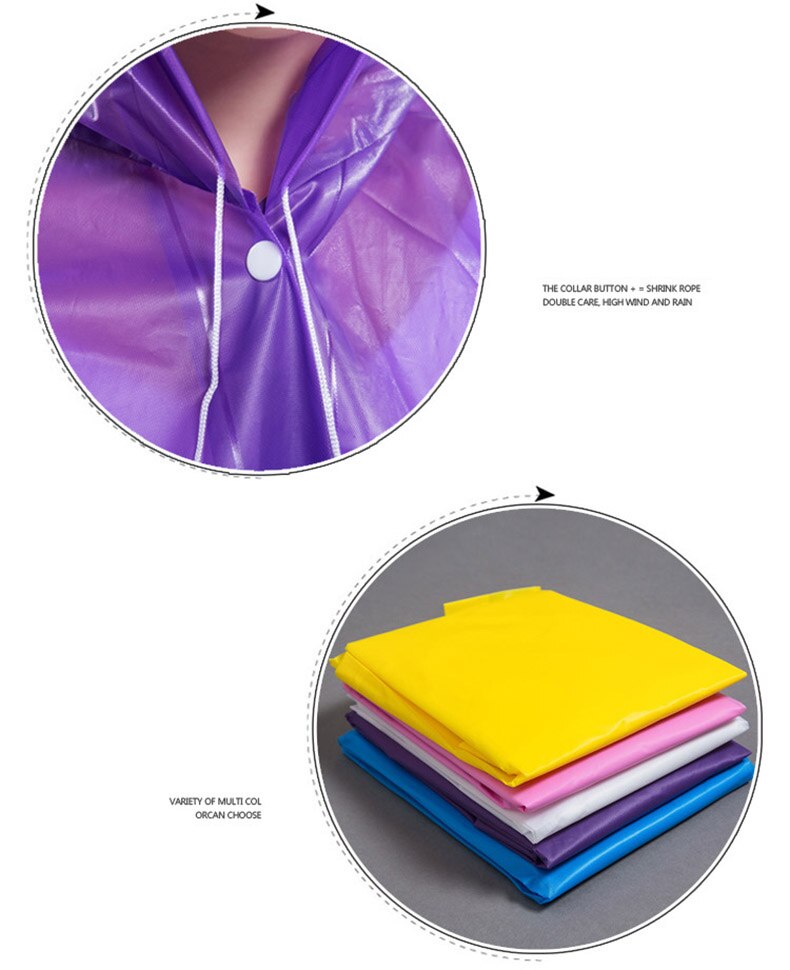 Moda donna a buon mercato giacca lunga semi trasparente impermeabile con cappuccio cappotto antipioggia EVA amichevole EVA trasparente sottile impermeabile donna