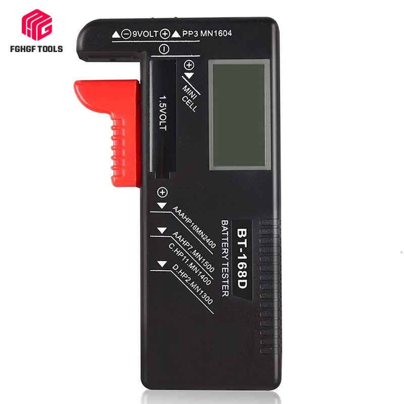 Fghgf BT168D Digitale Batterij Capaciteit Tester Lcd Checker Voor 9V 1.5.V Aa Aaa Cell C D Batterijen Diagnostic Tool