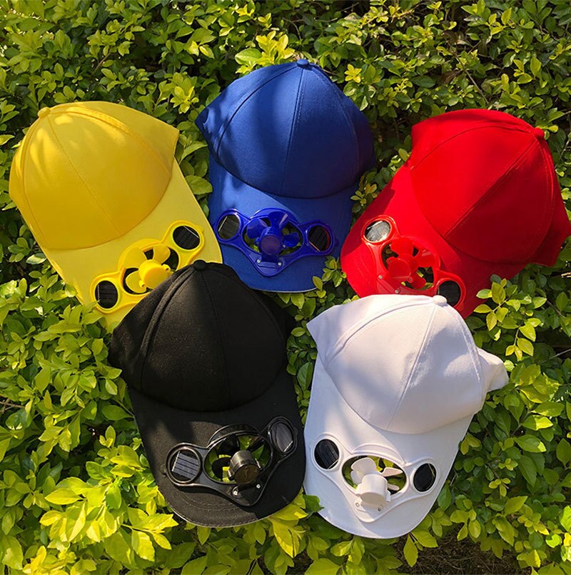 Gorro con ventilador para ciclismo, gorra con energía Solar, ahorro de energía, No requiere baterías, para deporte de verano y pesca al aire libre