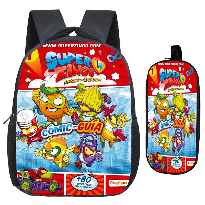 Bambini svegli Del Modello di Super Zings Scuola Materna Zaino 2pcs Set Bambino Superzings Sacchetto di Scuola Bookbag Regalo Dei Bambini (Zaino Penna bag): 4