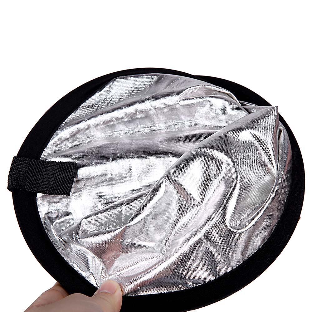 80cm 2- in- 1 -fotoreflektor in gold/silber, zusammenklappbar, rund, mit tasche für studio/jede fotosituation für die kamera
