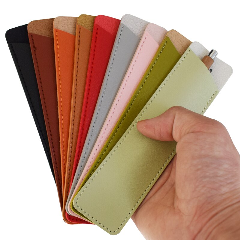 PU Leather Pen Protection Cover Holder Soft Pencil Case Writing Materials Pencilcase Stationery Office School Supplies
